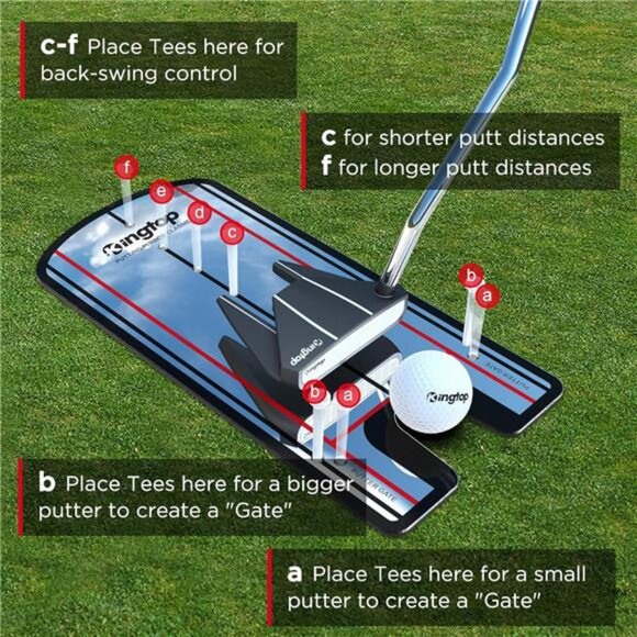 Golf Putting Alignment Mirror with Putting Cup Combo,Portable Swing Training Aid - Picture 5 of 7
